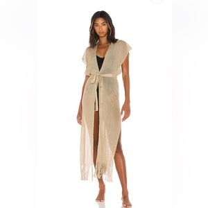 Luli Fama Golden Queen Knit Coverup Caftan